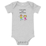 BORN FOR GREATNESS - BABY ONESIE GRAY, BLUE & WHITE