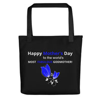 GODMOTHER TOTE - BLACK W/BLUE