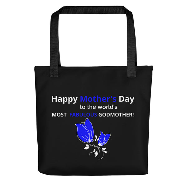 GODMOTHER TOTE - BLACK W/BLUE