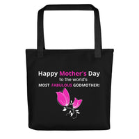 GODMOTHER TOTE - BLACK W/ PINK