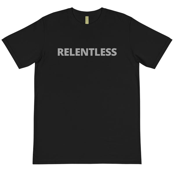 RELENTLESS - BLACK & WHITE TEE W/GRAY