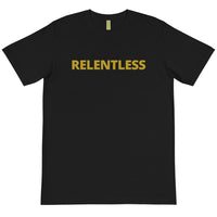 RELENTLESS - BLACK TEE W/GOLD