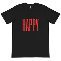 HAPPY - BLACK TEE W/RED