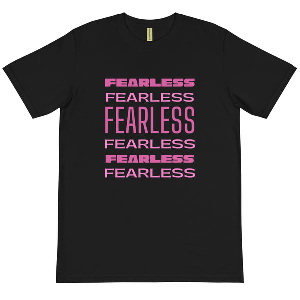 FEARLESS - BLACK & WHITE TEE W/PINK