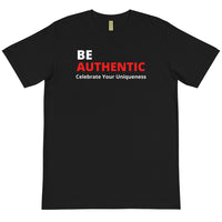 BE AUTHENTIC - BLACK TEE W/ RED & WHITE