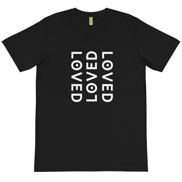 LOVED - BLACK TEE W/ WHITE