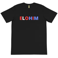 ELOHIM - BLACK TEE W/ RED, WHITE & BLUE