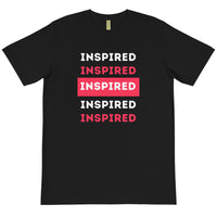 INSPIRED - BLACK TEE W/ RED & WHITE