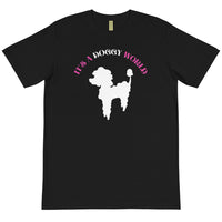 DOGGY WORLD - BLACK TEE W/ WHITE DOG