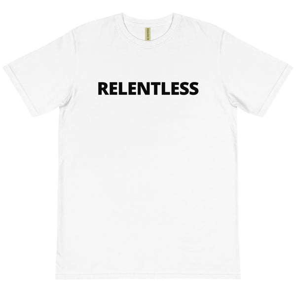 RELENTLESS - WHITE TEE W/ BLACK