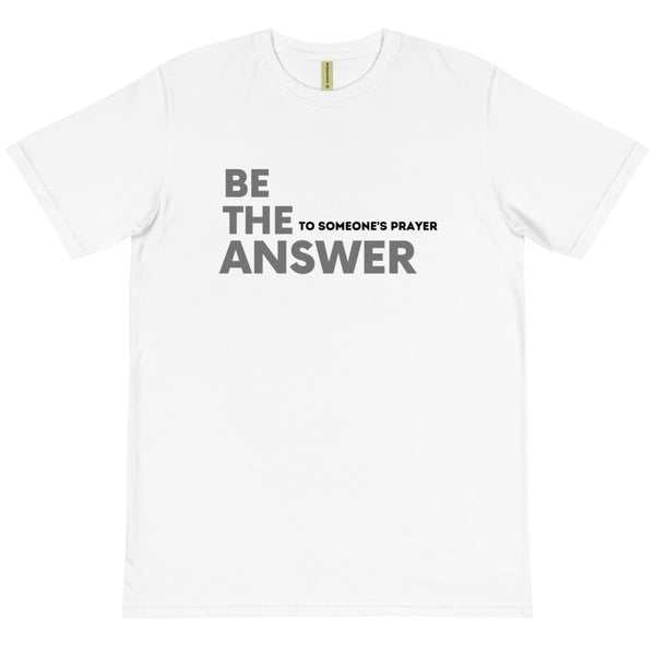 BE THE ANSWER - WHITE TEE W/ GRAY & BLACK