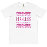 FEARLESS - BLACK & WHITE TEE W/PINK