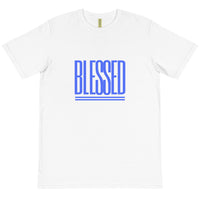 BLESSED - BLACK & WHITE TEE W/BLUE