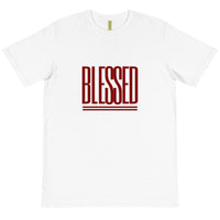 BLESSED - WHITE & BLACK TEE W/MAROON