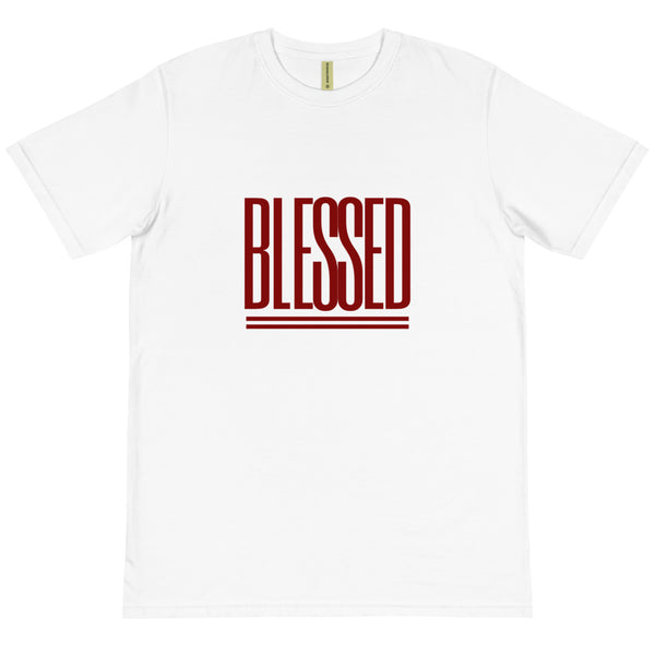 BLESSED - WHITE & BLACK TEE W/MAROON