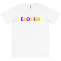 ELOHIM - WHITE & BLACK TEE W/ PURPLE & YELLOW