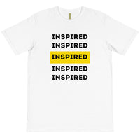 INSPIRED - WHITE TEE W/ BLACK & YELLOW