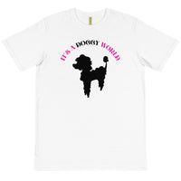 DOGGY WORLD - WHITE TEE W/ BLACK DOG