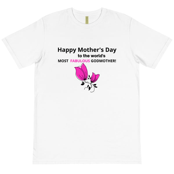 GODMOTHER - WHITE TEE W/ BLK & PINK